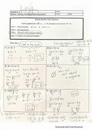 Solving Absolute Value Equations Notes