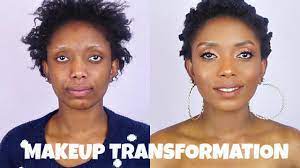 makeup and natural hair transformation