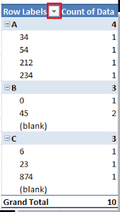 hide blank rows in pivottable in excel