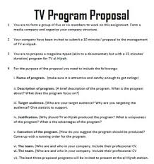 tv program proposal sle how to