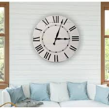 White Farmhouse Wall Clock Asdc