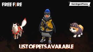 Другие видео об этой игре. Free Fire List Of Pets Available In The Game Gamingonphone