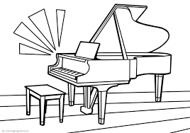 Printable cat on the piano coloring page coloringanddrawings.com provides you with the opportunity to color or print your cat on the piano drawing online for free. Piano Coloring Pages Books 100 Free And Printable
