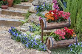 64 outdoor steps with flower planters