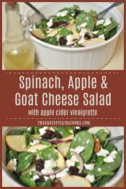 Get the recipe at gimme some oven. Spinach Goat Cheese Salad Apple Vinaigrette The Grateful Girl Cooks