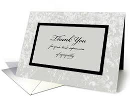 sympathy or funeral thank you card