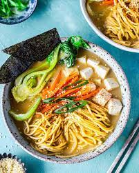 vegan ramen with miso sesame soup