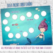 Mermaid Reward Chart Incentive Chart Mermaid Under The Sea
