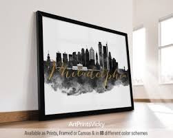 Philadelphia Skyline Poster Black