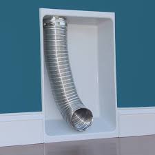 To clean your dryer vent, remove the outside cover on the vent, and use a special lint brush with an extendable handle to clean the inside of the pipe. Dryer Vent Box