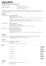 Teaching Resume Template Free Download Sample For Teachers