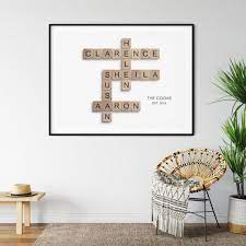Custom Family Crossword Puzzle Wall Art