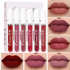 6pcs matte liquid lipstick set dark red