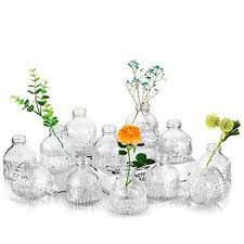 Crystal Clear Glass Bud Vase Set Of 12