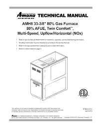 Amana Amh Furnace User Manual Manualzz Com