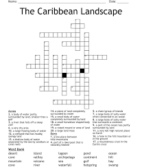 caribbean landscape crossword wordmint