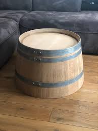 wine barrel coffee table natural