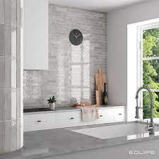 Grey Kitchen With High Gloss Tiles