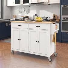 rolling kitchen island cart with solid