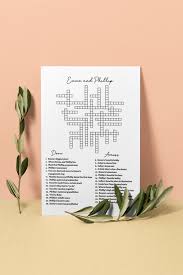 Wedding Crossword Puzzle Bridal Shower
