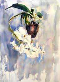 White Orchids Painting Original