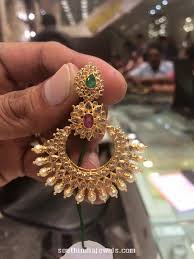 18 grams gold earrings south india jewels