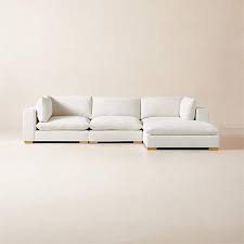 white performance fabric sectional sofa