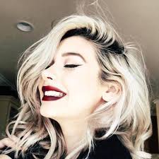 Colors such as light or dark browns, or more creative colors such as dark reds and blues, can help hide a streaky or patchy appearance in your hair. Platinum Blonde Hair Blonde Hair Color Dark Roots Makeup Red Lipstick Eyeliner Bleached Hair Platinum Blonde Hair Dark Roots Blonde Hair