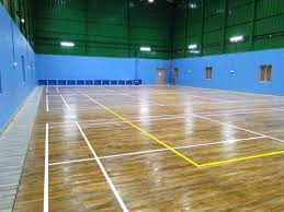 wooden badminton court flooring