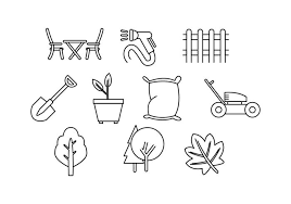Lawn Care Icons Vector Art Icons And