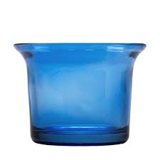 Flared Tealight Glass Cup Blue