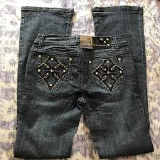 L A Idol Jeans With Sequins Clear Rhinestones Boutique