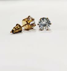 diamond solitaire stud earrings 14k