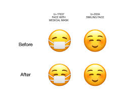 Now, it's time to try it out. Mask Wearing Emoji Now Smiles