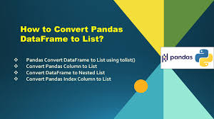 how to convert pandas dataframe to list