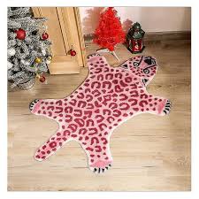 pink imitation leopard pattern rug