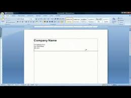 How To Create A Letterhead In Microsoft Word 2007 Youtube