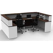 Shop at staples for reception tables and consoles in a wide variety of materials, sizes & designs. Amazon Com Office Reception Desk Reception Corner Collaboration Furniture Model 4300 5 Pc Group Contemporary White Espresso Color Update Your Spaces With Commercial Grade Reception Collaboration Furniture Kitchen Dining