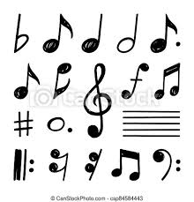 Robert van eps, music department: Music Note Hand Draw Set Concept Eps 10 Canstock