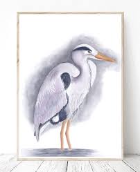 Digitalartnadi Watercolor Heron Art