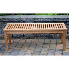 Outdoor Backless Slat Patio Bench