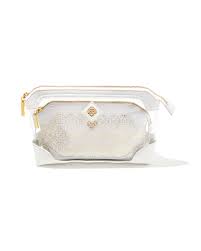 duo cosmetic pouch in gold filigree