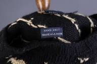 RALPH LAUREN Hand Knit Tricote A La Main Sbowflakes Wool Silk Knit ...