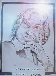 Dr A P J Abdul Kalam Drawing In Chart Paper Time Duration 1