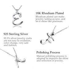 initial necklace 925 silver chain pendant