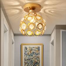 Unique Crystal Ceiling Fixture Modern Gold Sphere Ceiling Light Fixture For Corridor Foyer Beautifulhalo Com