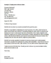 Sample Recommendation Letter From Employer 9 Free Documents In
