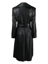 Tessitura Faux Leather Trench Coat