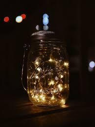 string lights on clear gl mason jar