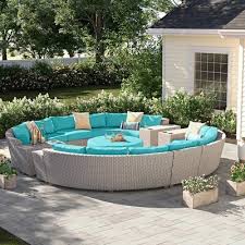 11 Piece Rattan Sectional Seating Group